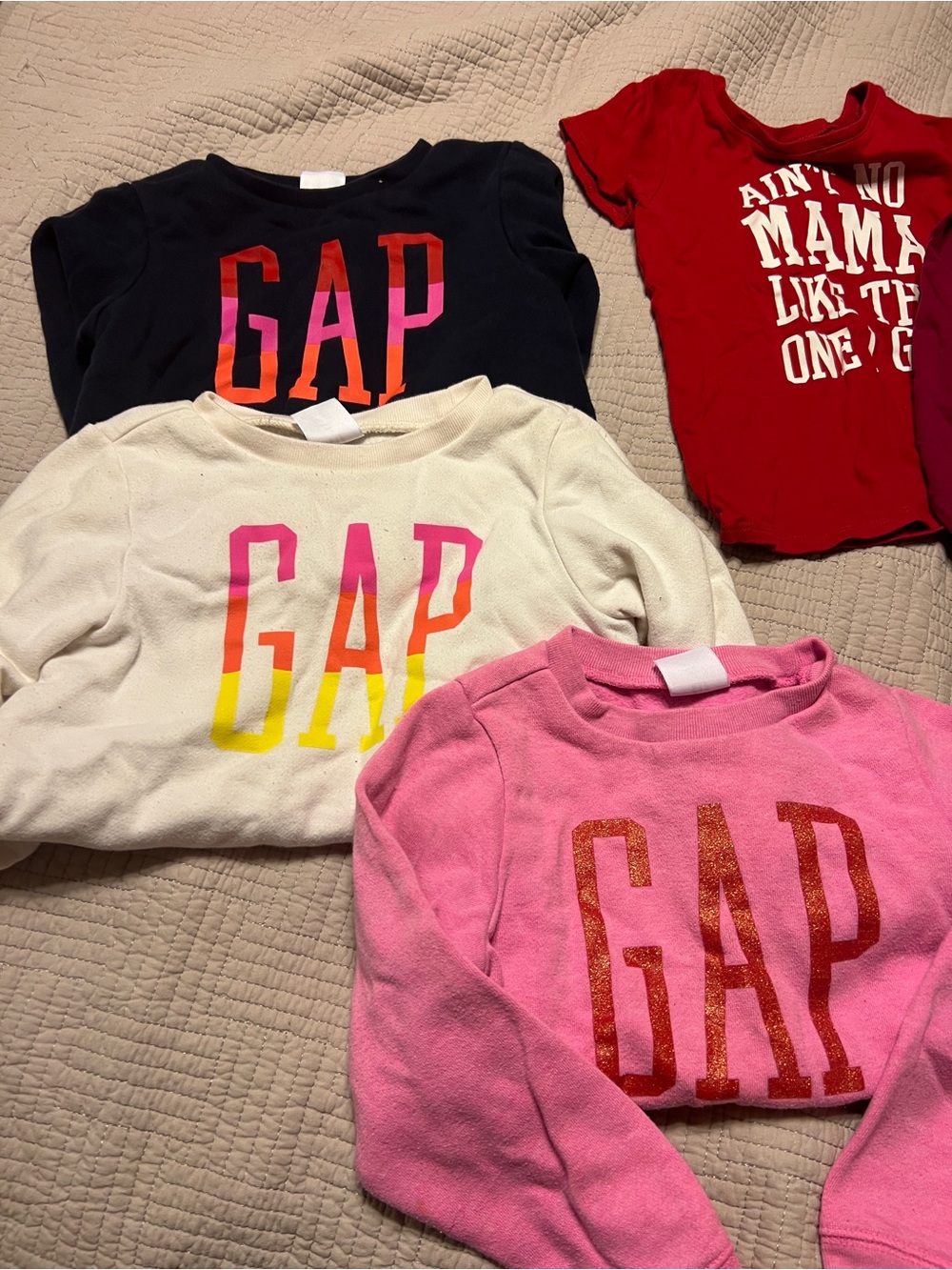 GAP Kids Gradient Logo Sweatshirt Bundle with 2 shirts & a shirt/ legging outfit
